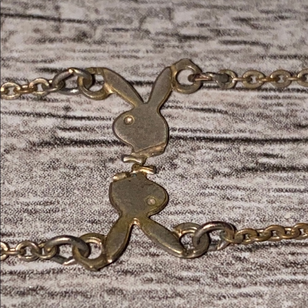Vintage Gold Tone Playboy Bunny Necklace